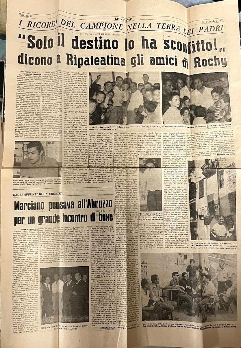 Ritaglio di giornale d'epoca relativo a Ripa Teatina e al contesto pubblico della tradizione Bucci, Abruzzo, data non precisata.